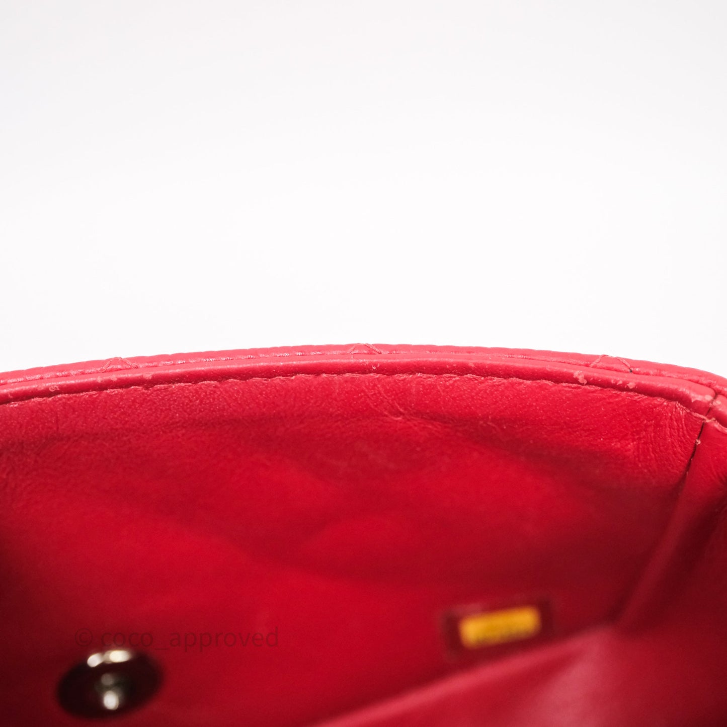 Chanel Quilted Mini Rectangular Flap Red Caviar Silver Hardware