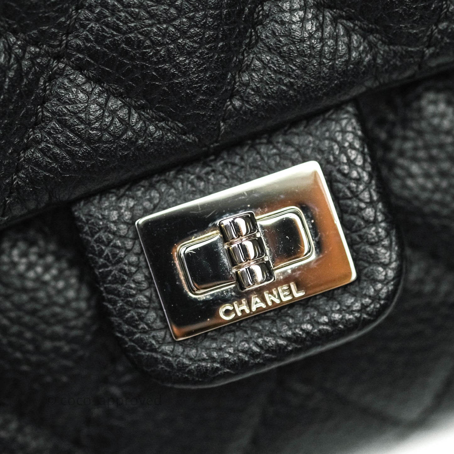 Chanel Reissue Quilted Caviar Belt Bag Black Silver Hardware