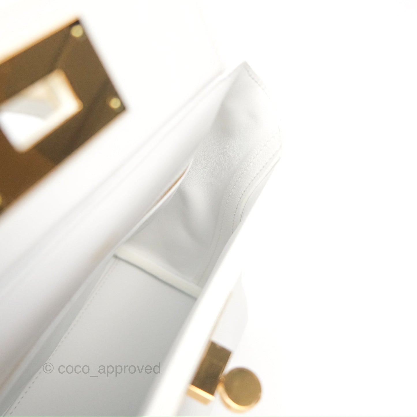 Hermès 24/24 21 Mini New White Evercolor/ Swift Gold Hardware