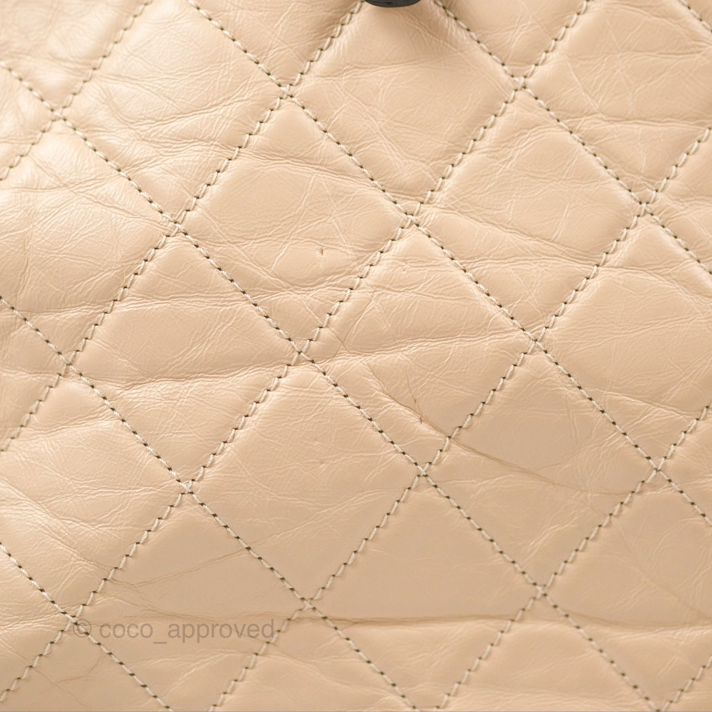 Chanel Large Gabrielle Shopping Tote Quilted Beige Aged Calfskin