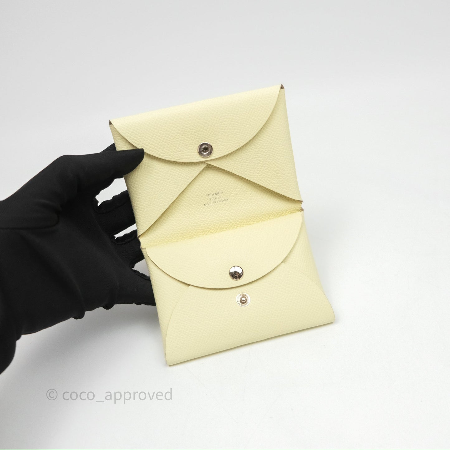 Hermès Calvi Card Holder Jaune Milton I8 Epsom