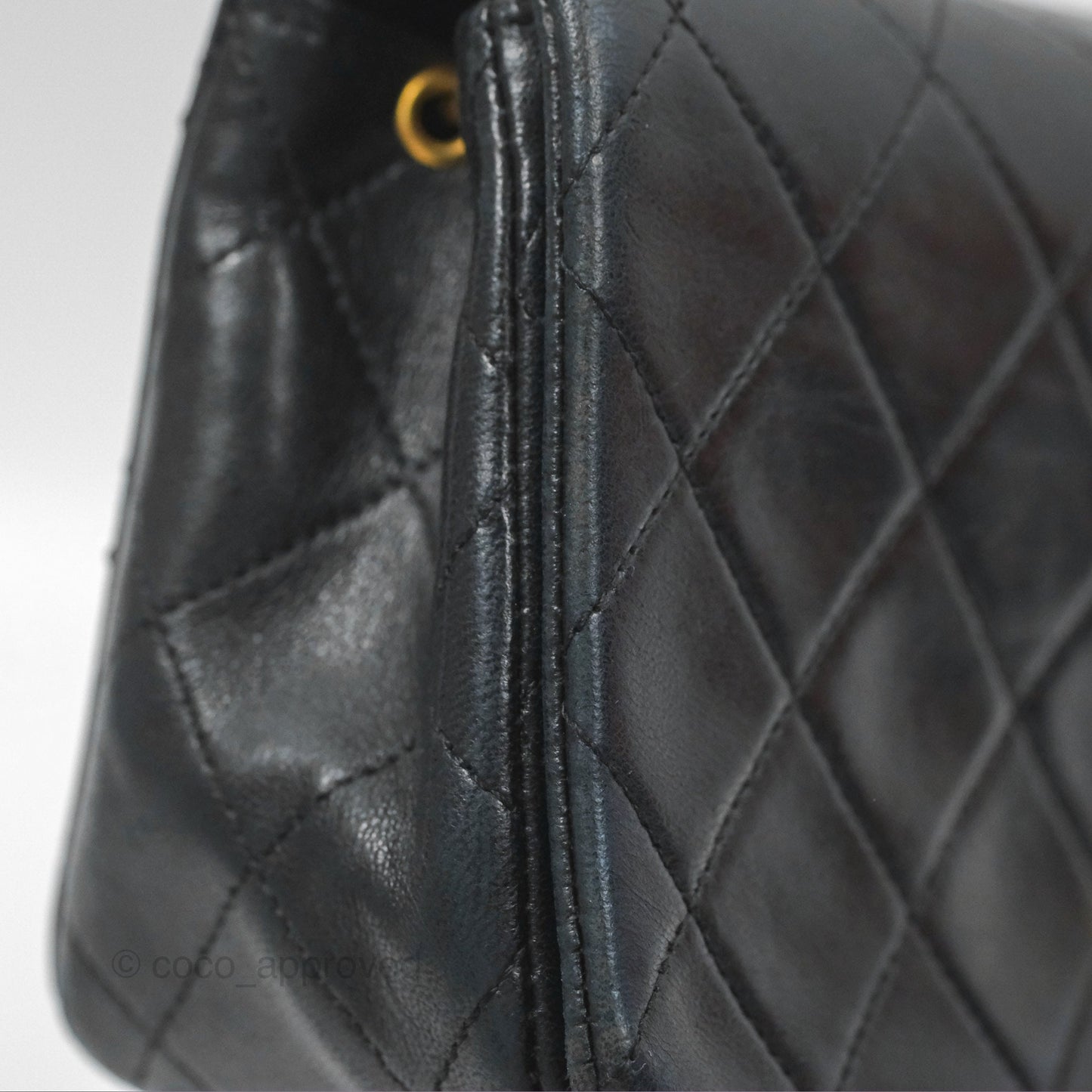 Chanel Vintage Mini Single Full Flap Bag Black Lambskin 24K Gold Hardware