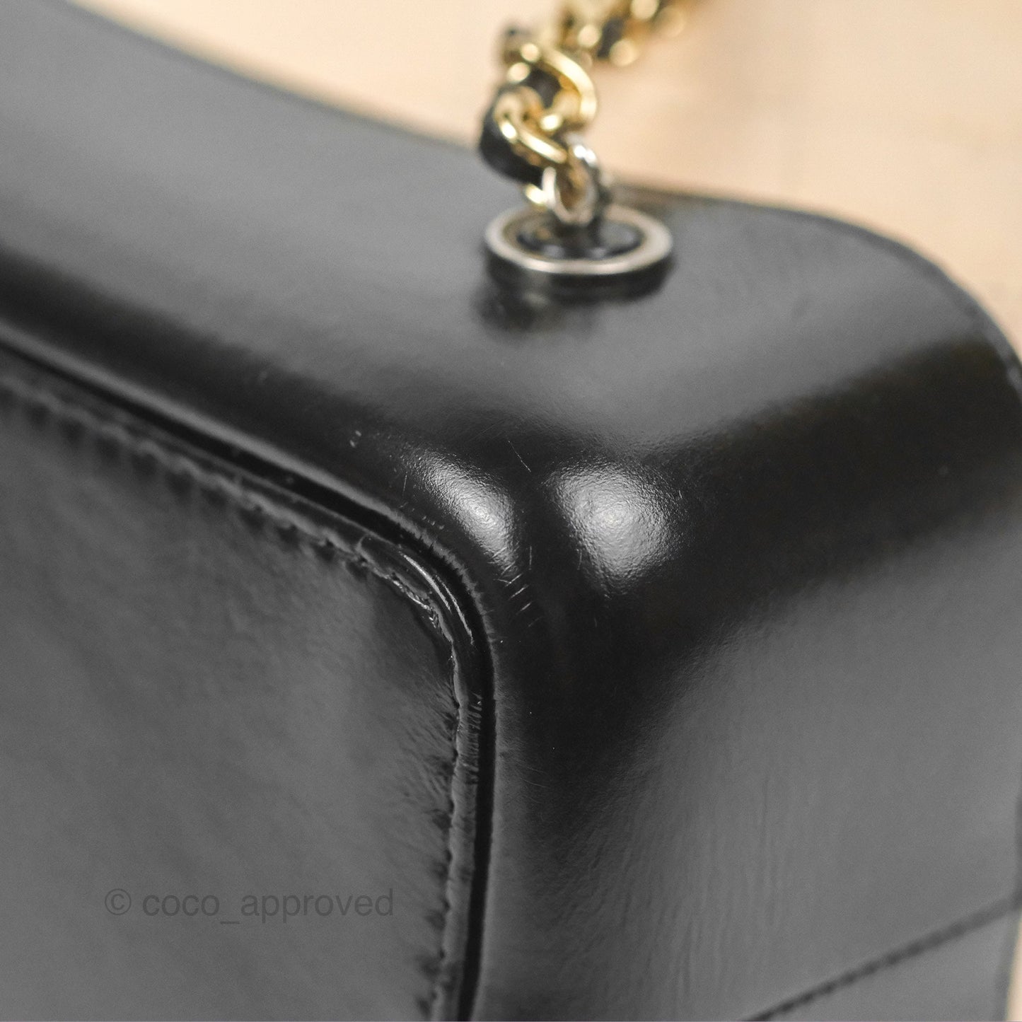 Chanel Small Gabrielle Backpack Beige Black Aged Calfskin