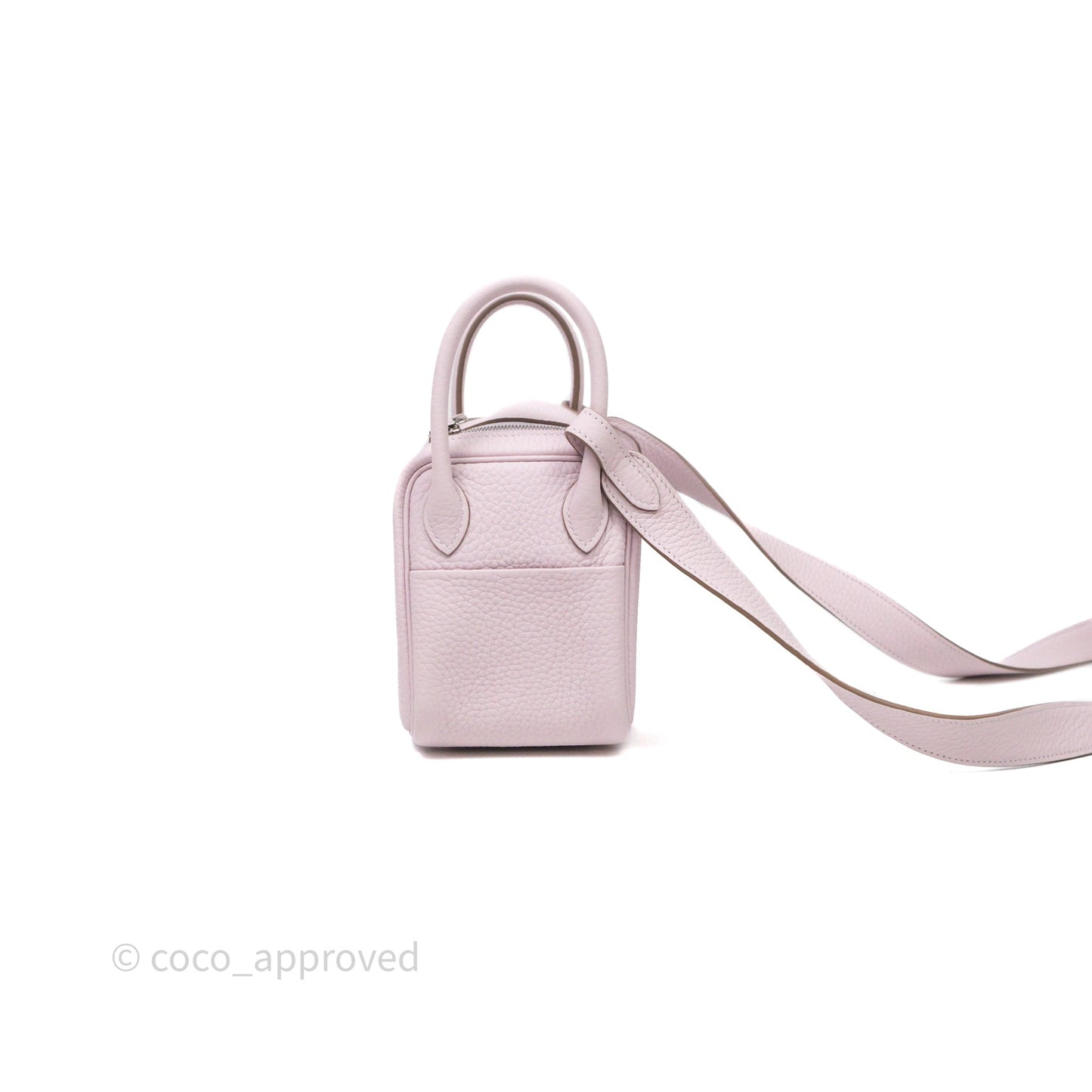 Hermès Mini Lindy 20 Mauve Pâle 09 Clemence Palladium Hardware