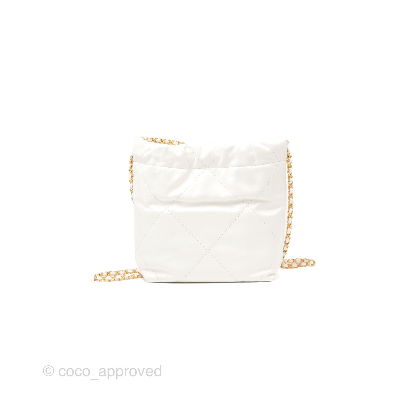 Chanel 22 Mini Bag White Crumpled Calfskin