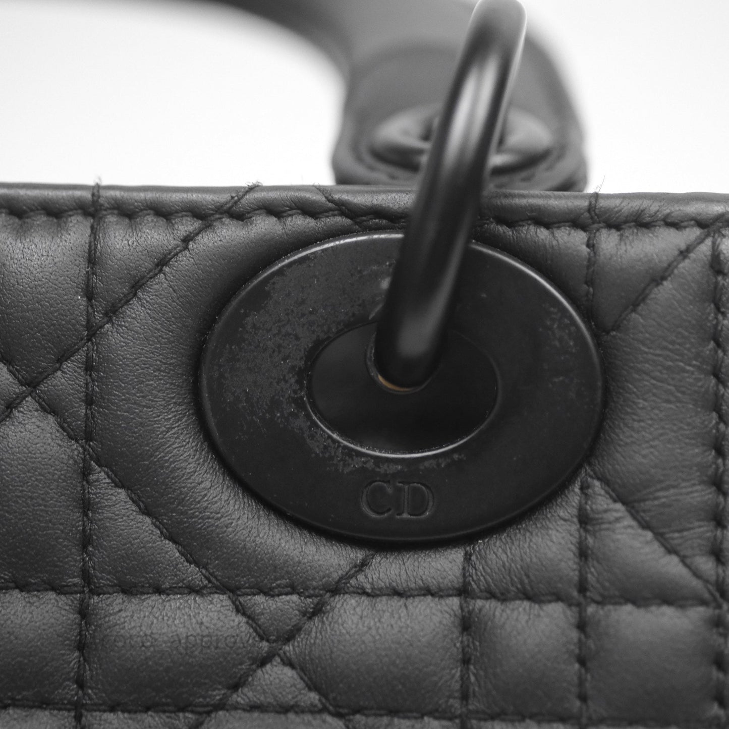 Dior Mini Lady Dior Ultra Matte Black Cannage Calfskin