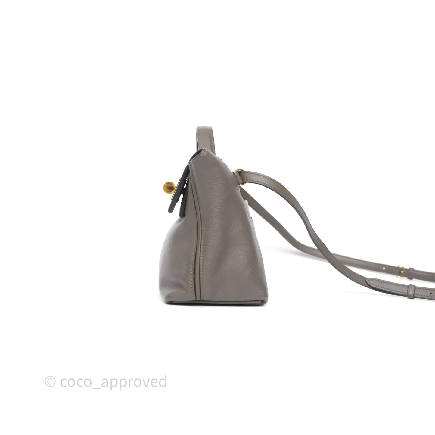 Hermès 24/24 21 Mini Gris Etain 8F Evercolor/ Swift Gold Hardware
