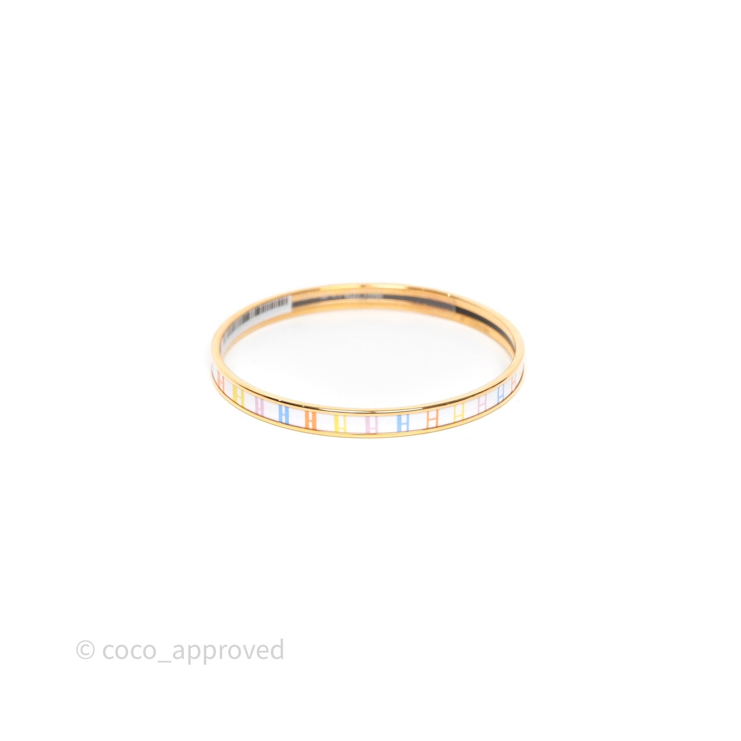 Hermès OP'H Bangle White/ Multicolor Rose Gold Hardware