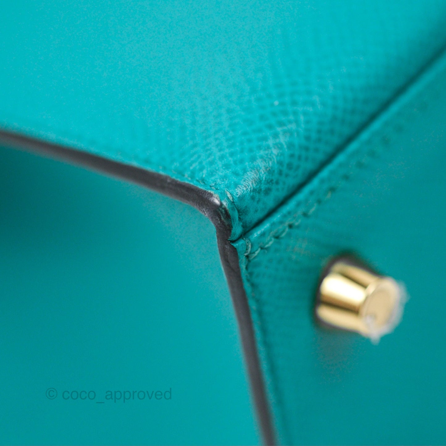 Hermès Sellier Kelly 25 Bleu Paon 7F Epsom Gold Hardware