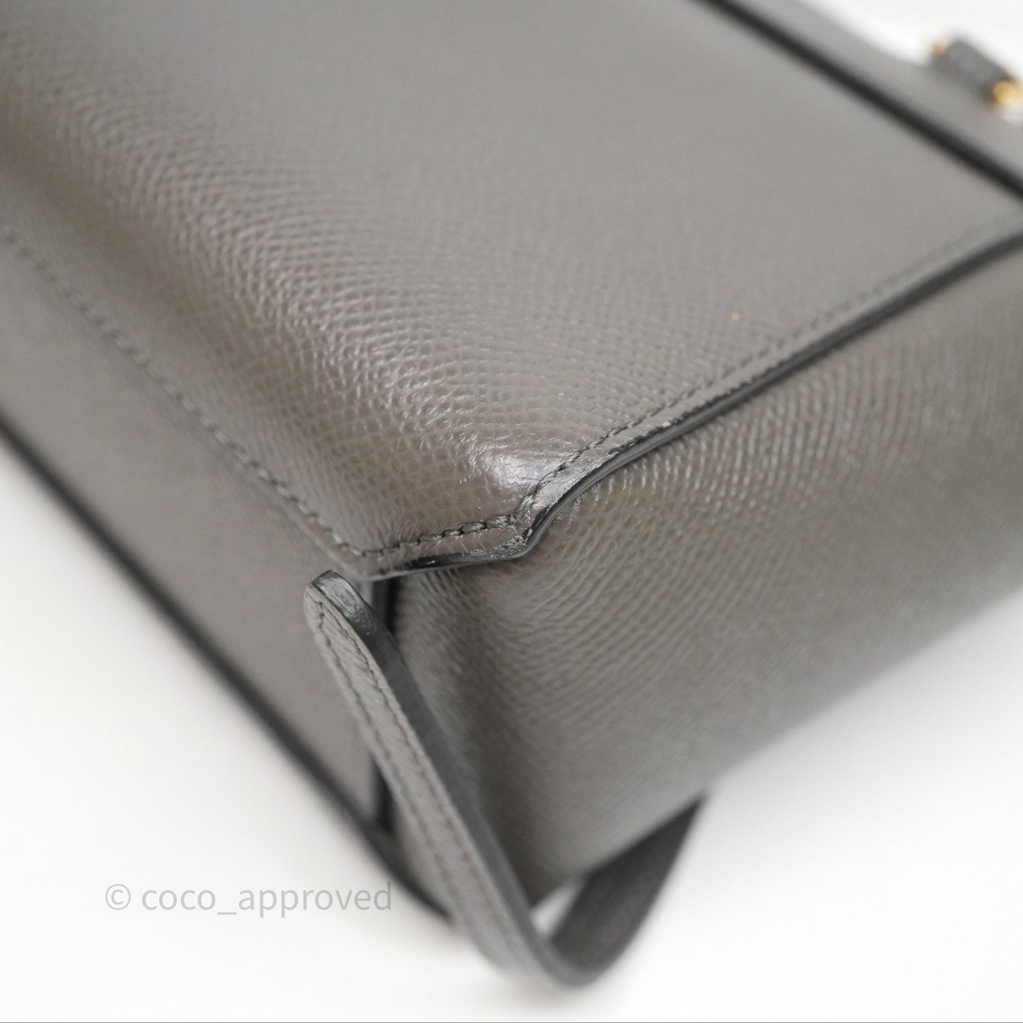 Celine Pico Belt Bag Grey Grained Calfskin Gold Hardware