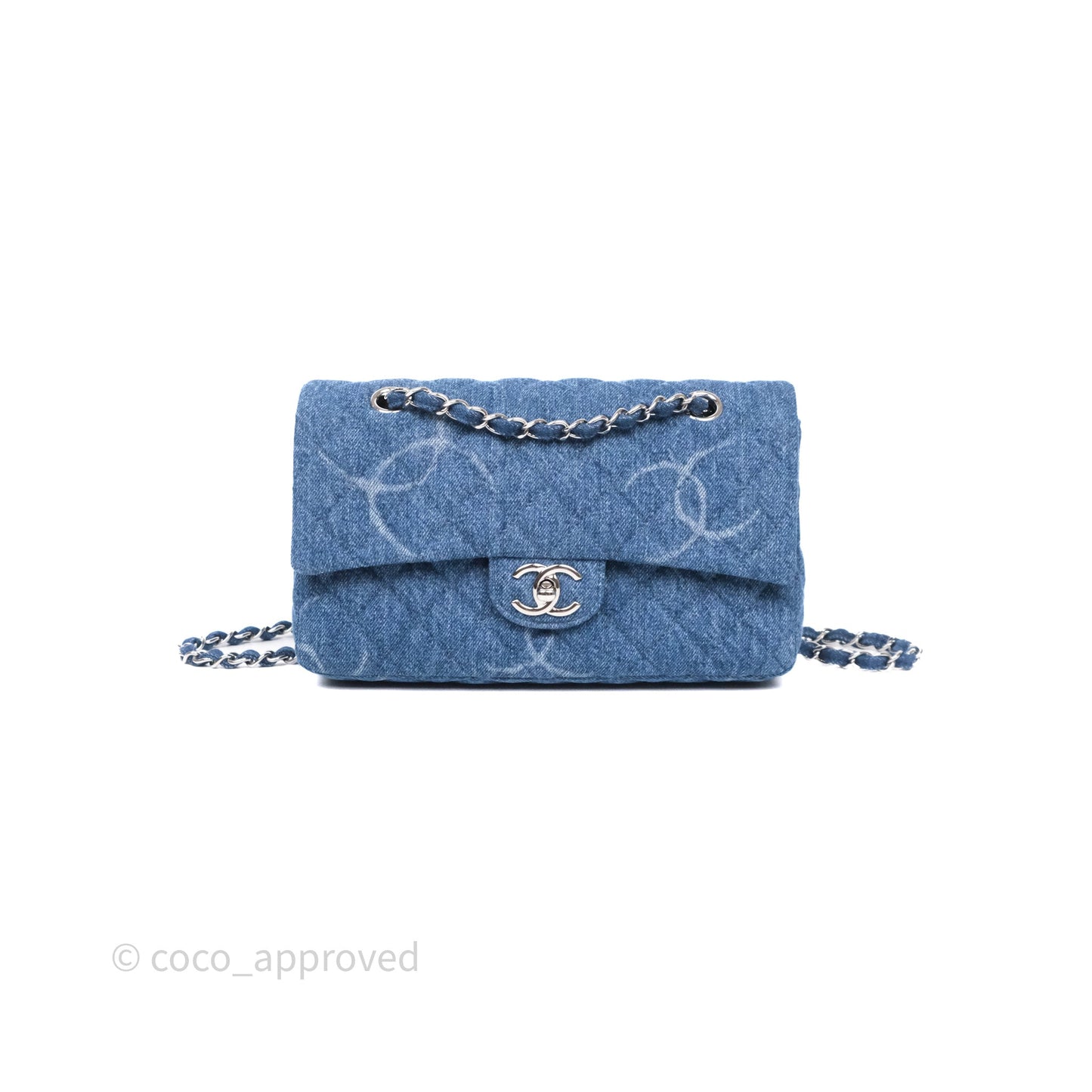 Chanel CC Denim Single Flap Bag Silver Hardware