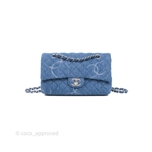 Chanel CC Denim Single Flap Bag Silver Hardware