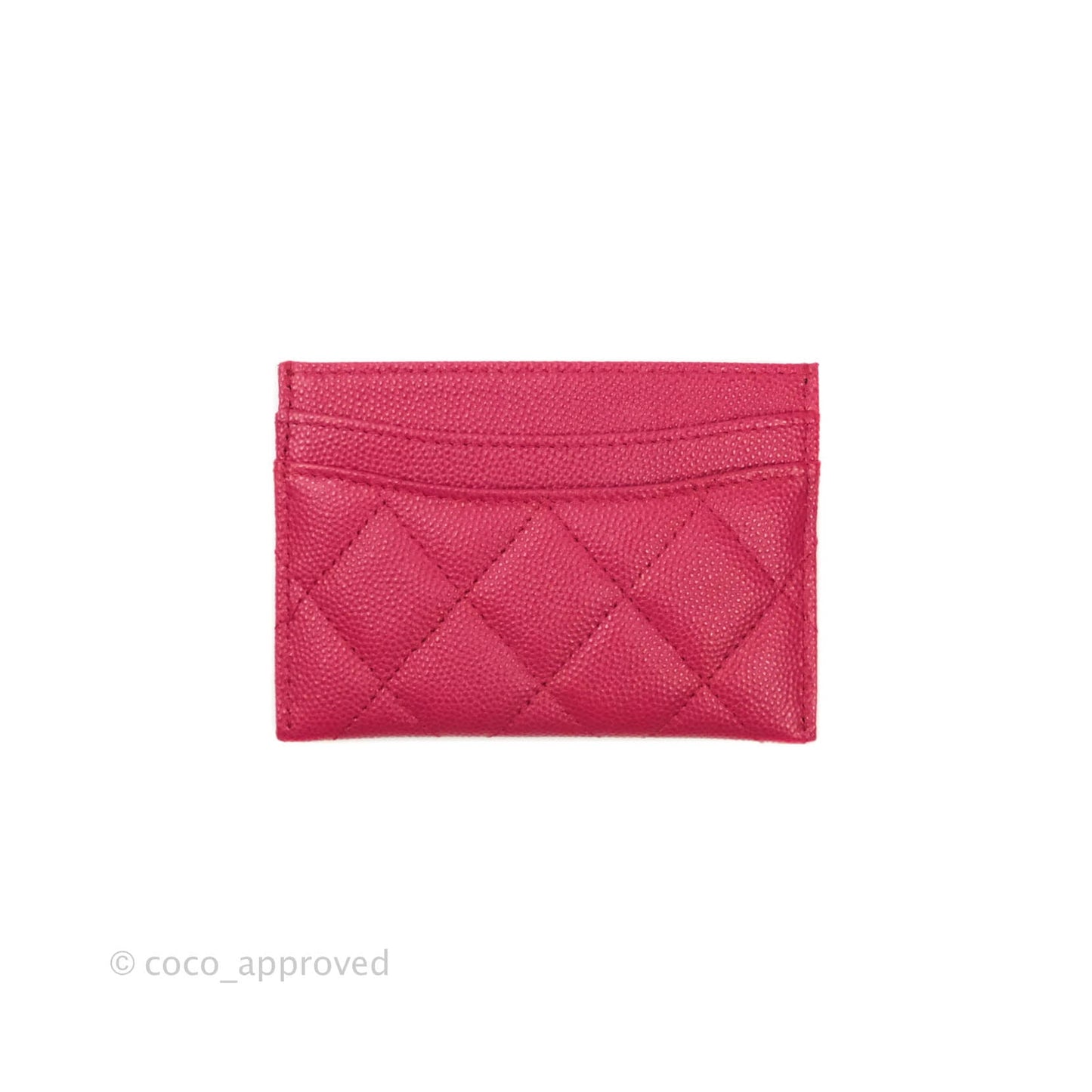 Chanel Classic Caviar Flat Card Holder Pink Gold Hardware 21A