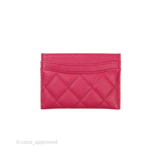 Chanel Classic Caviar Flat Card Holder Pink Gold Hardware 21A