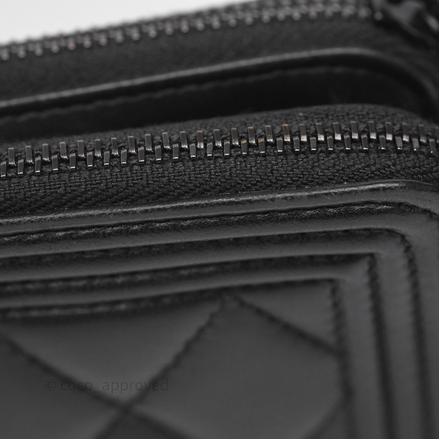 Chanel Boy Double Zip Clutch On Chain So Black Lambskin
