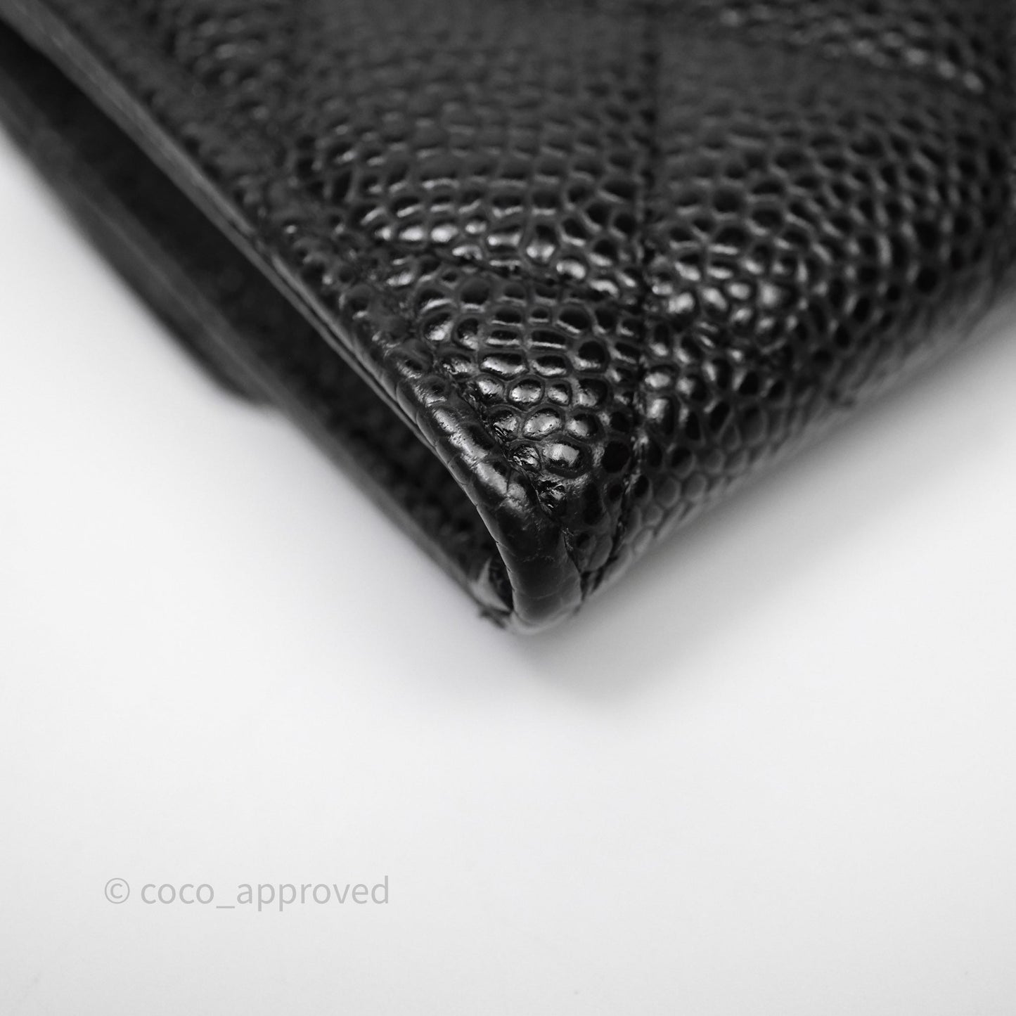 Chanel Classic Flap Black Caviar Card Holder Silver Hardware
