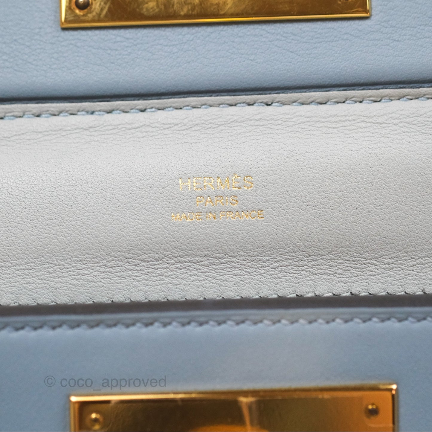 Hermès 24/24 21 Mini Bleu Lin J7 Evercolor/ Swift Gold Hardware