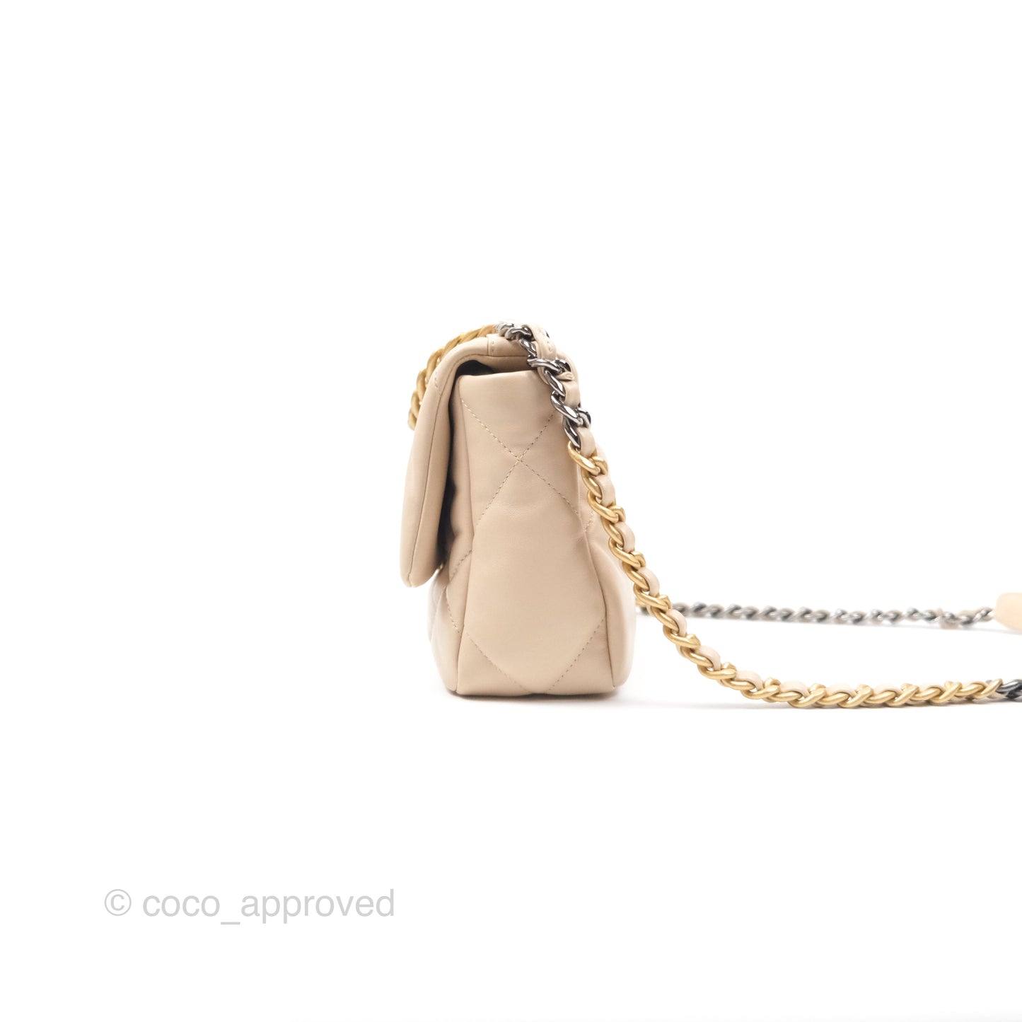 Chanel 19 Small Beige Lambskin Mixed Hardware