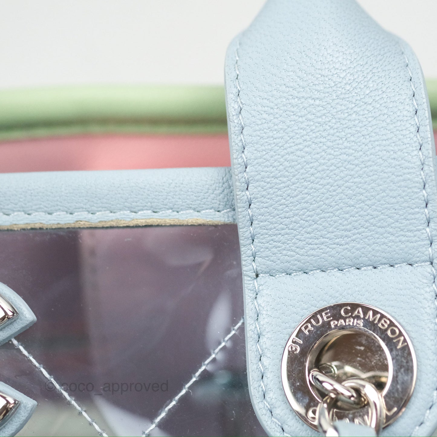 Chanel Coco Splash Blue/Green/Pink PVC Shopping Tote Bag