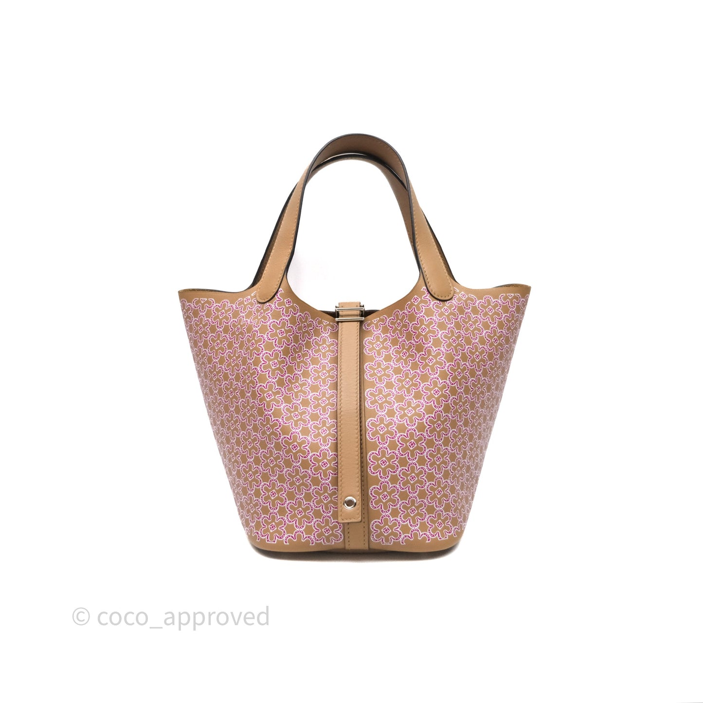 Hermès Picotin Lock 18 Lucky Daisy Chai 0M/ Rose 5T Swift Palladium Hardware