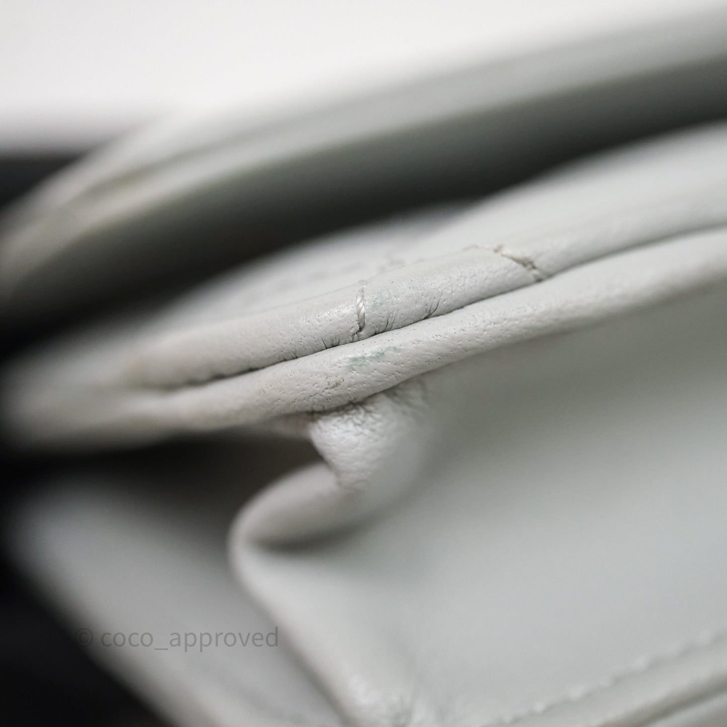 Chanel Classic Quilted Wallet on Chain WOC Grey Lambskin Gold Hardware