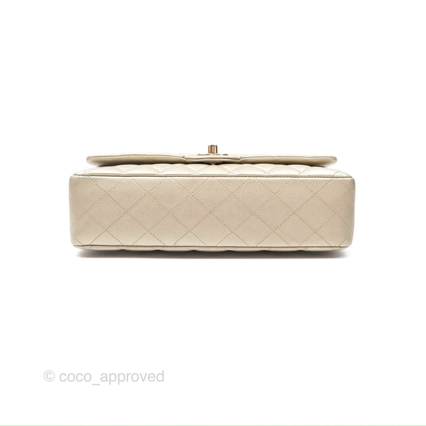 Chanel Classic M/L Medium Flap Quilted Gold Caviar Gold Gold Hardware