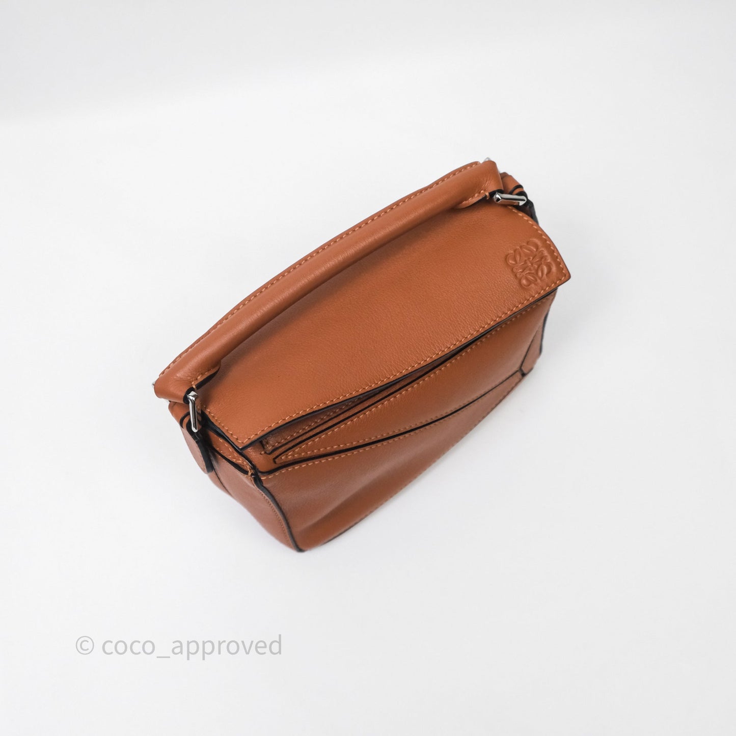Loewe Mini Puzzle Bag Tan Calfskin Palladium Hardware