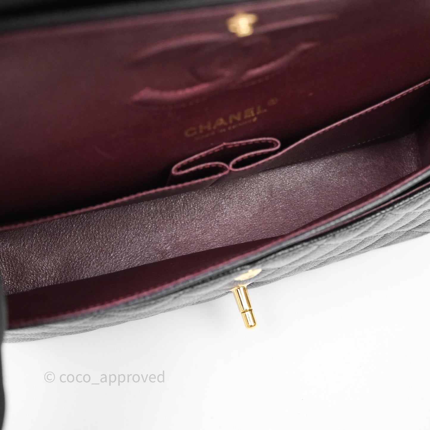 Chanel Classic Medium Flap Quilted Black Caviar Gold Hardware