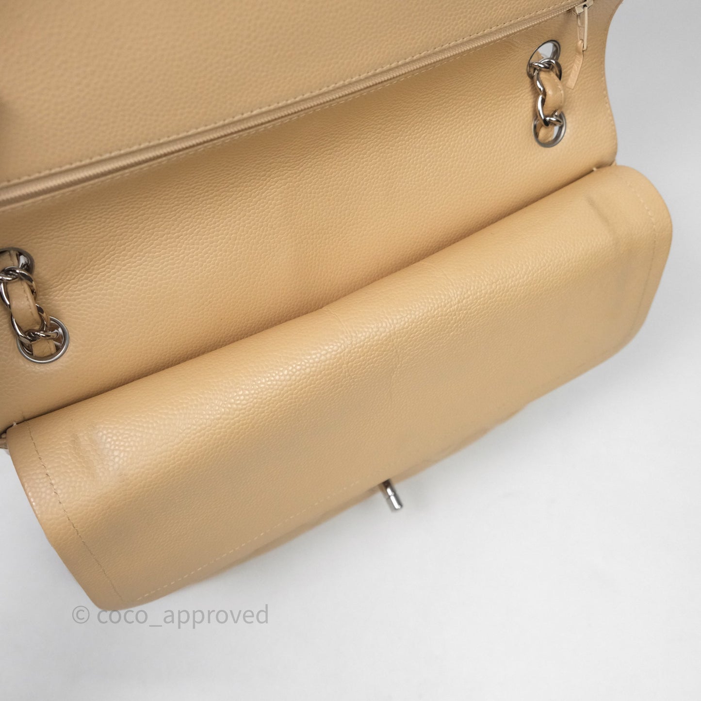 Chanel Jumbo Double Flap Beige Caviar Silver Hardware⁣⁣