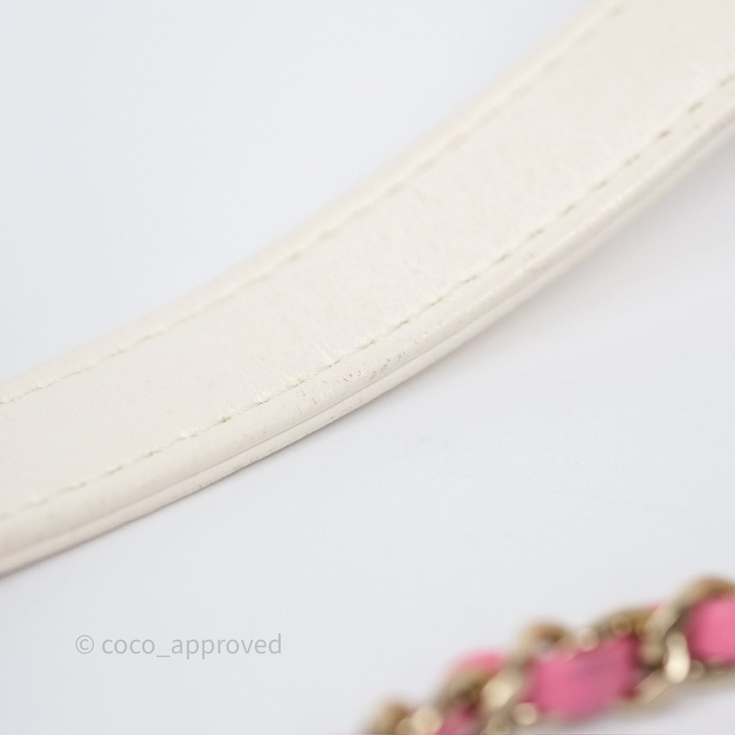Chanel Small Entwined Chain Flap White Lambskin Gold Hardware