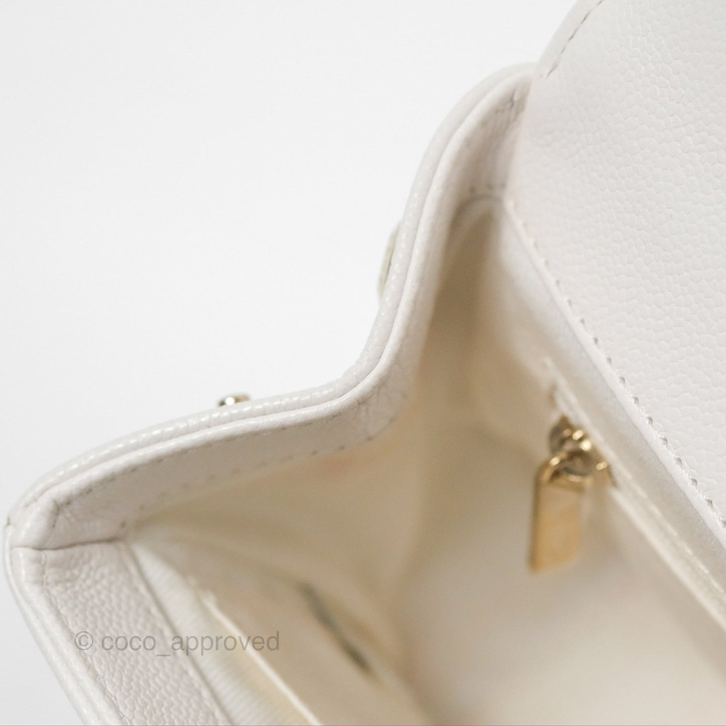 Chanel Quilted Small Business Affinity Flap White Caviar Gold Hardware