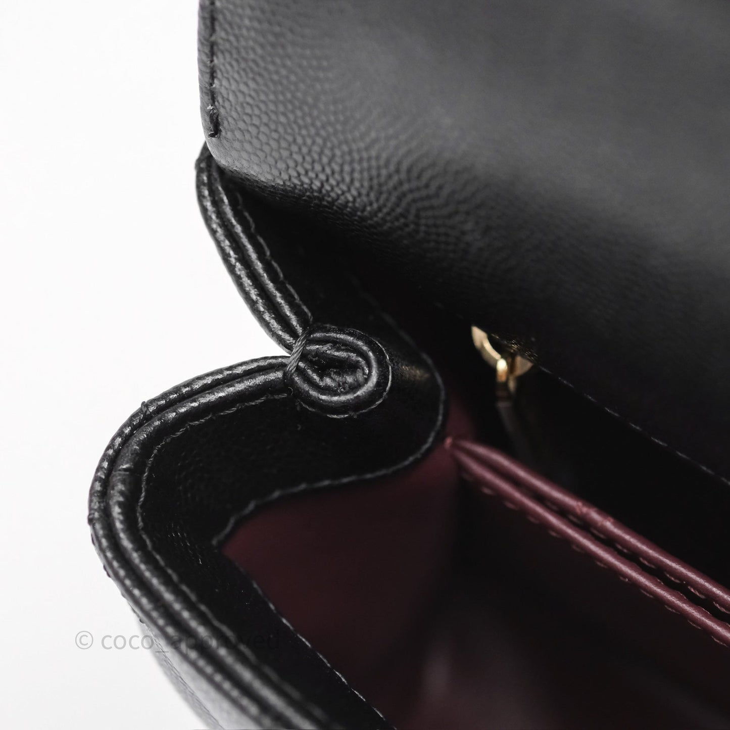 Chanel Mini Coco Handle Quilted Black Caviar Gold Hardware