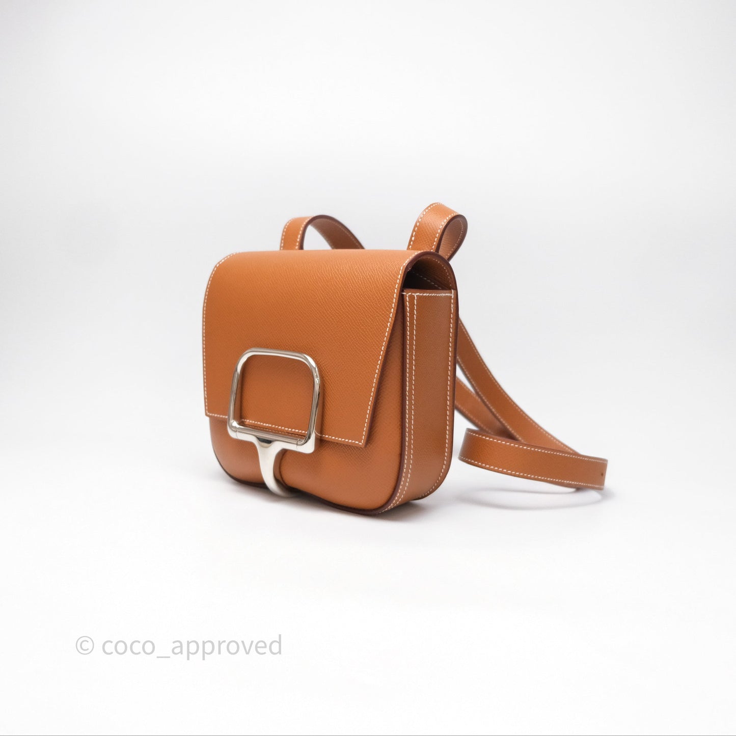 Hermès Della Cavalleria Mini Bag Gold 37 Epsom Palladium Hardware