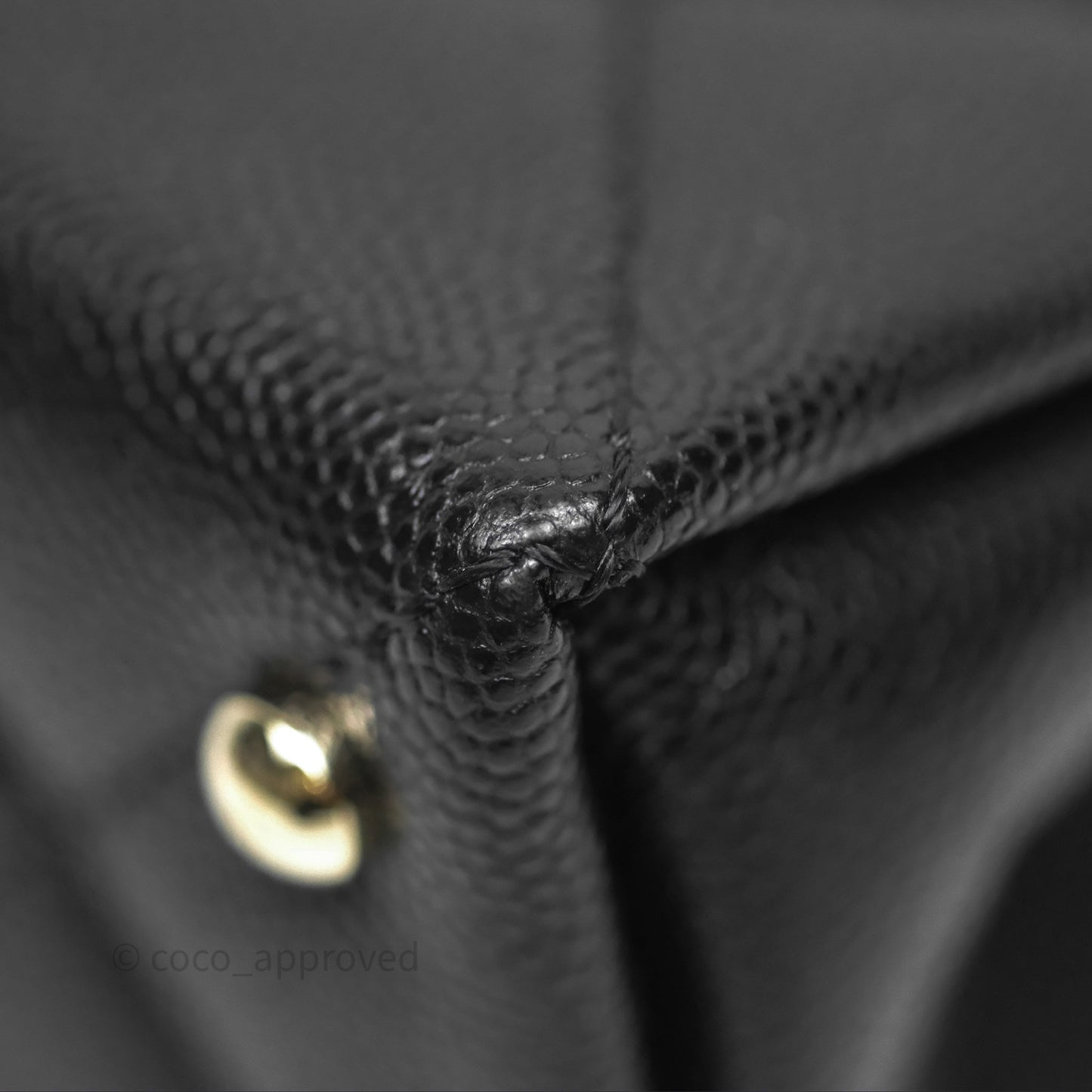 Chanel Quilted Small Top Handle Flap Bag Black Caviar Gold Hardware