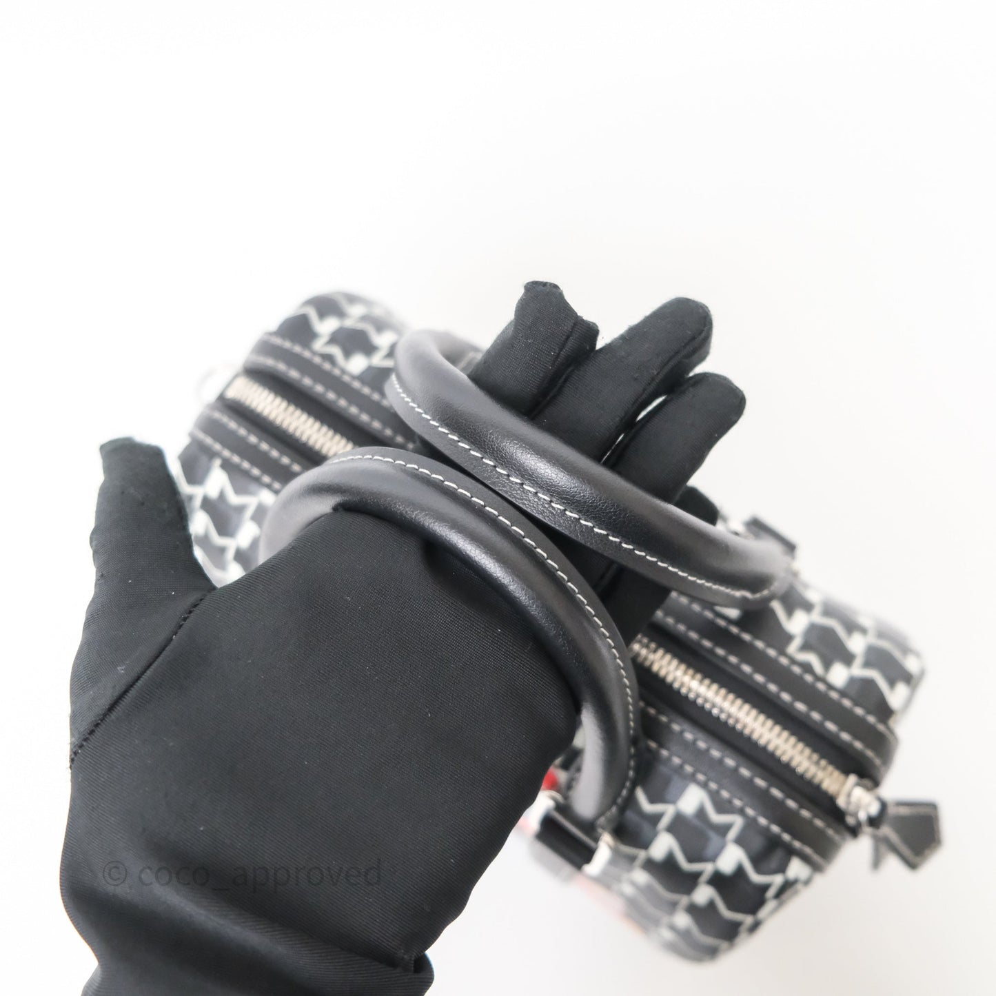 Moynat X Kasing Lung 48H Mini M Labubu Bag Black Canvas Sliver Hardware