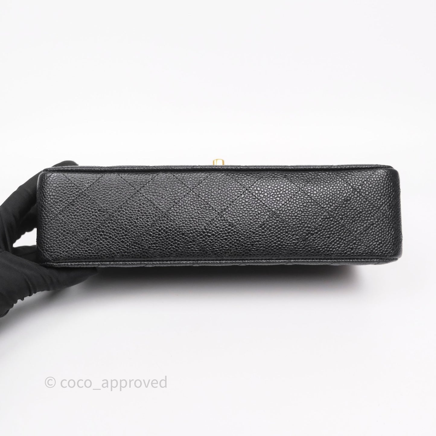 Chanel Classic M/L Medium Flap Quilted Black Caviar Gold Hardware