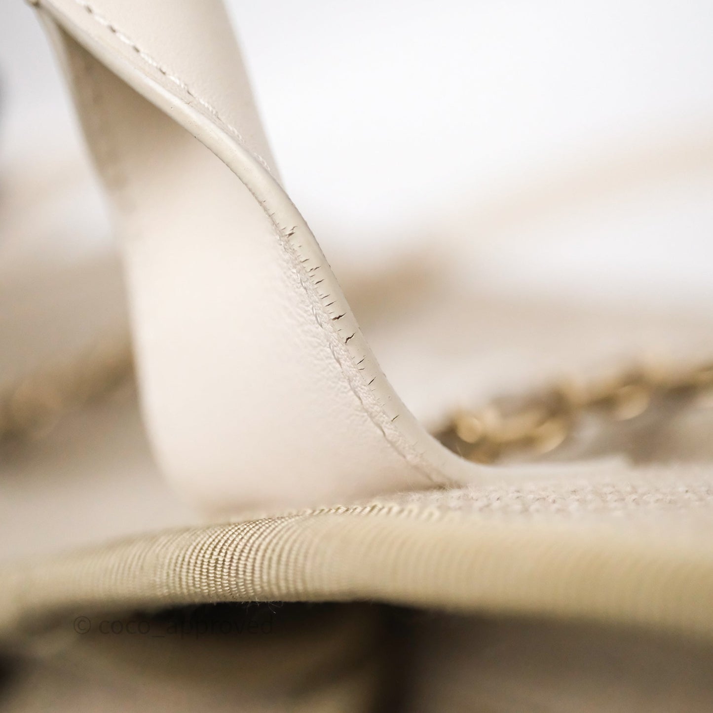 Chanel New Small Deauville Tote Beige Canvas Gold Hardware