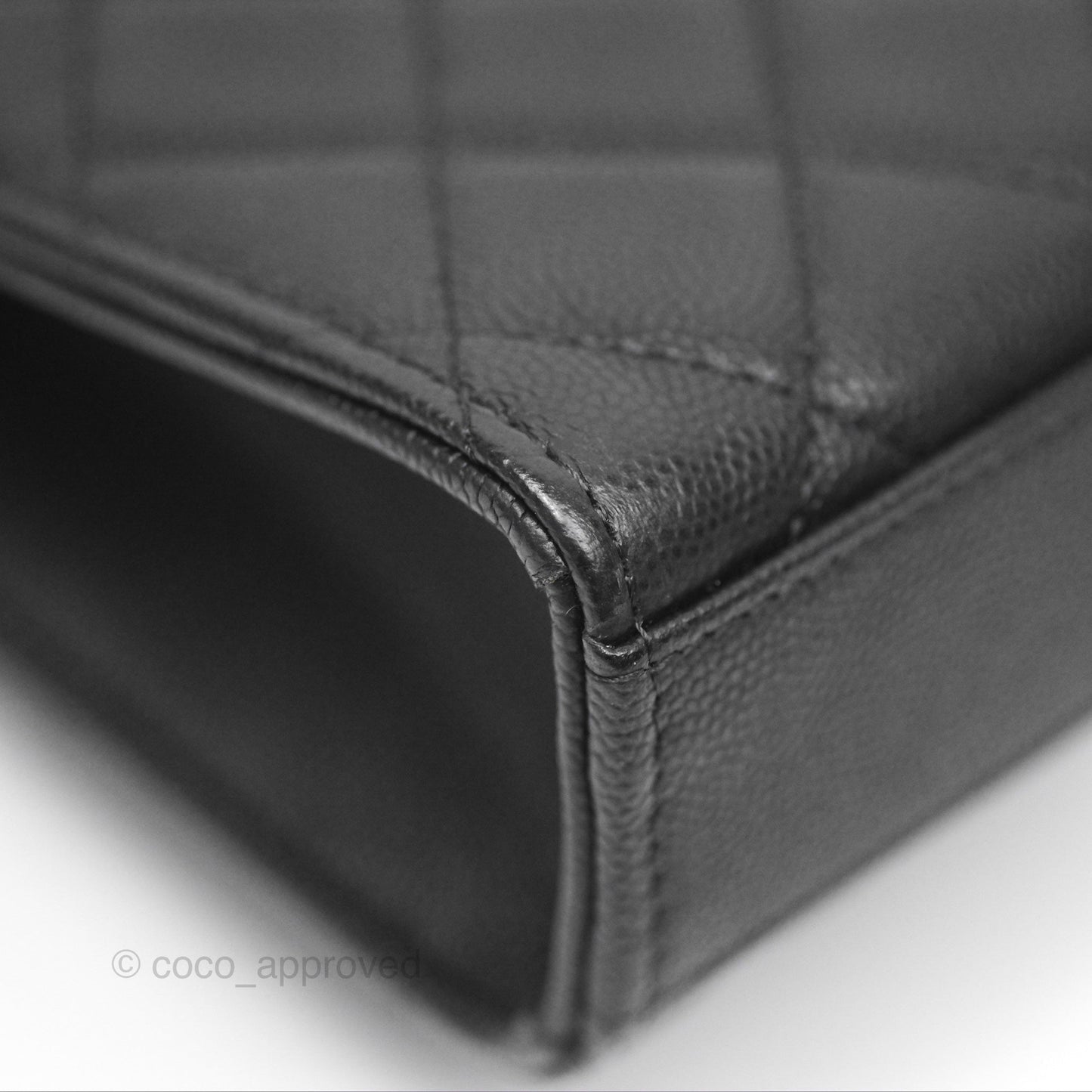 Chanel Classic Quilted Phone Holder Black Caviar Gold Hardware