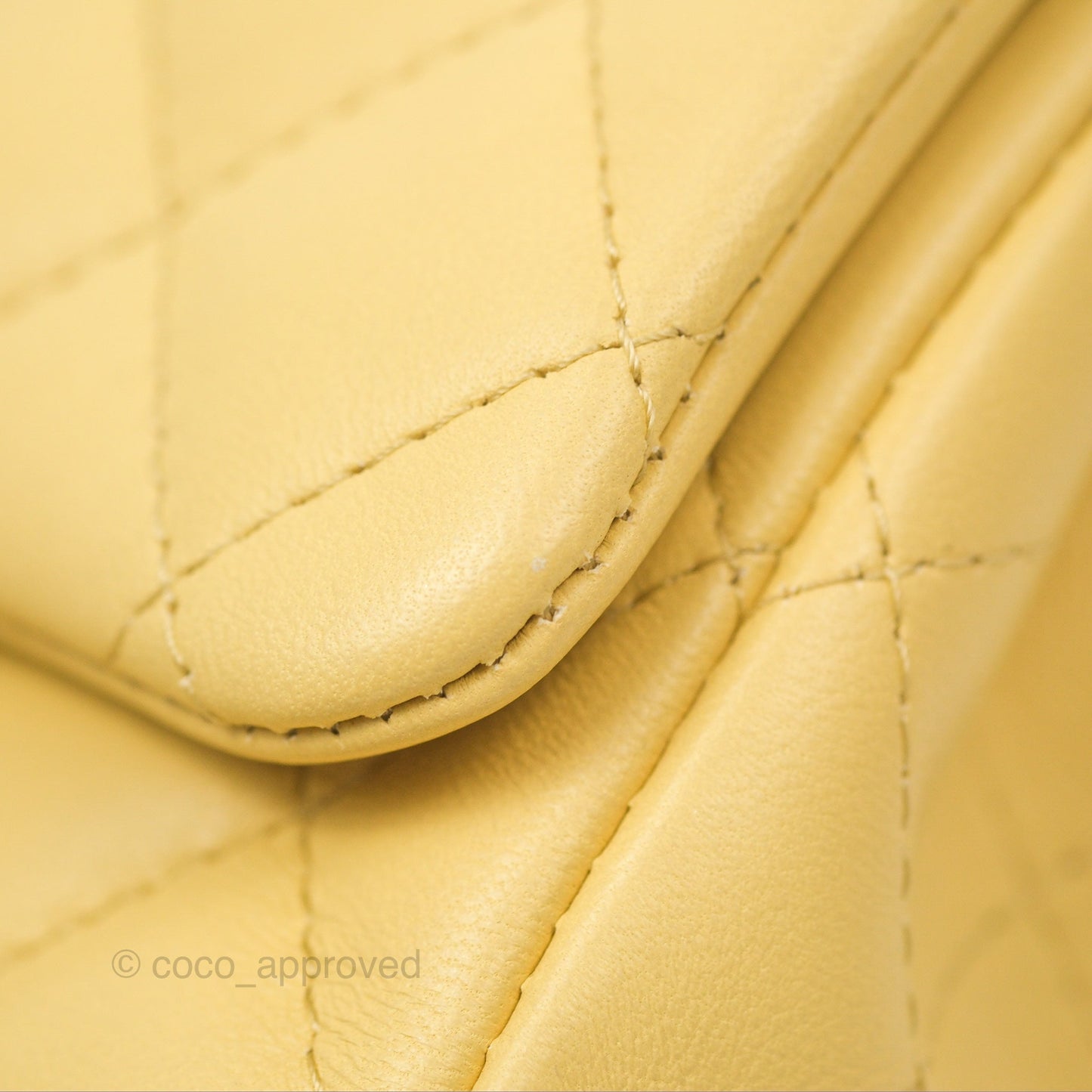 Chanel Quilted Mini Square Yellow Lambskin Gold Hardware
