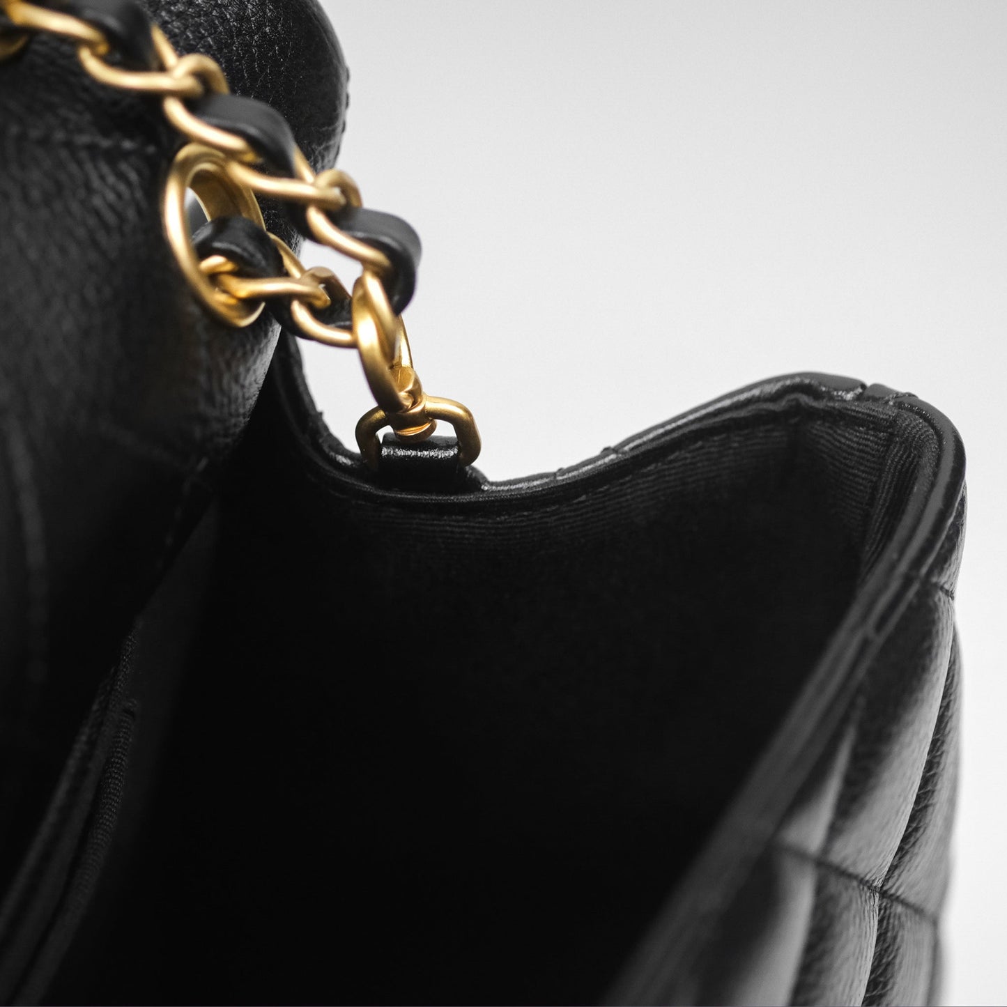 Chanel Quilted XXL Classic Flap Travel Bag Black Caviar Aged Gold Hardware 24C
