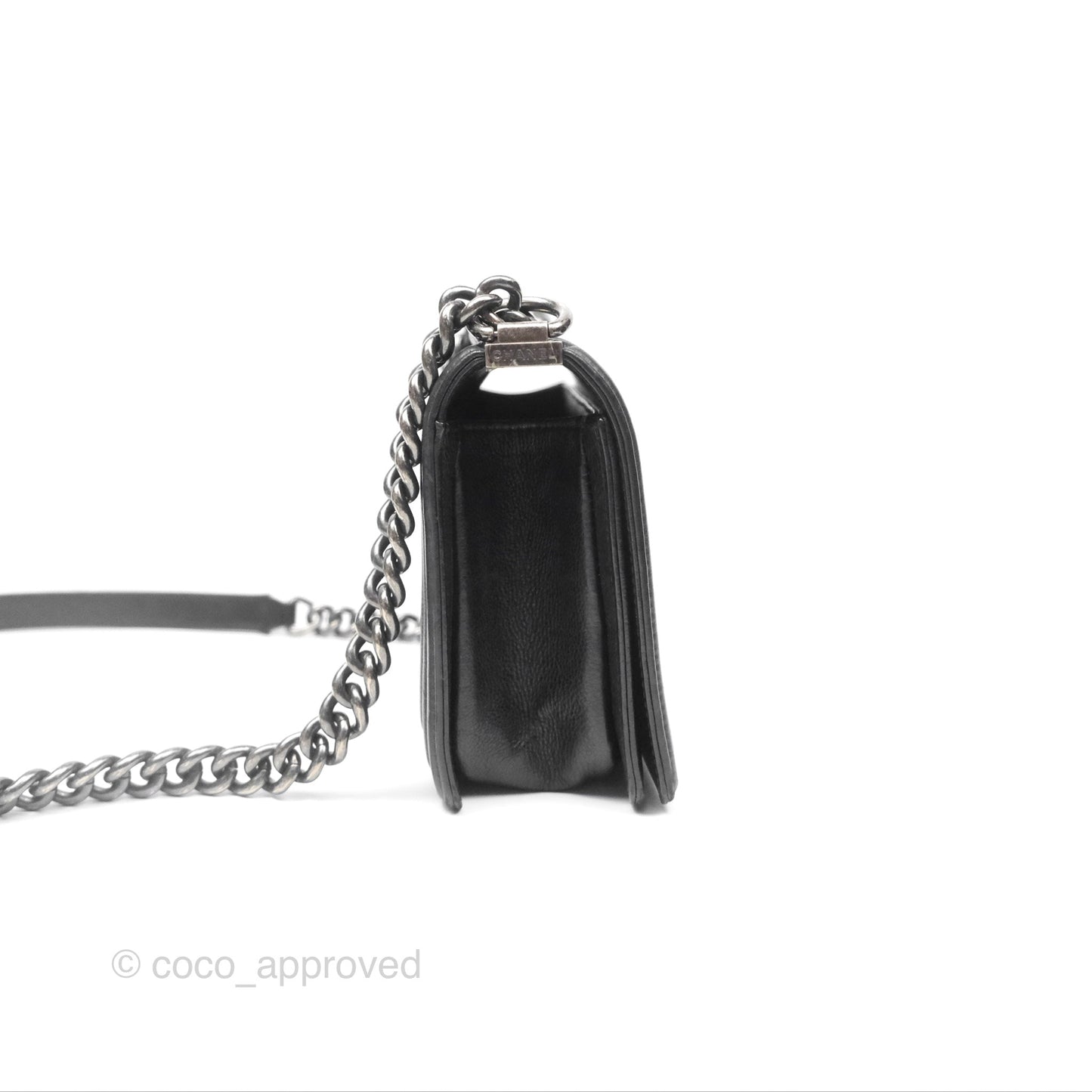 Chanel Medium Boy Quilted Black Calfskin Ruthenium Hardware