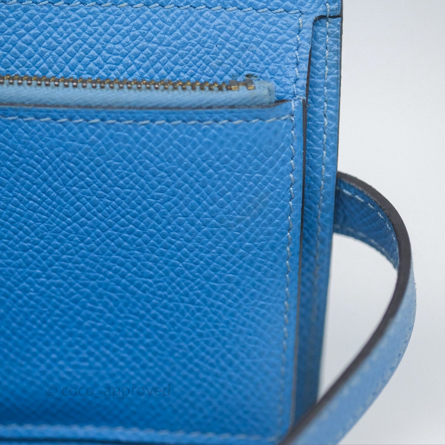Hermès Kelly Depliant Wallet Blue Epsom Gold Hardware