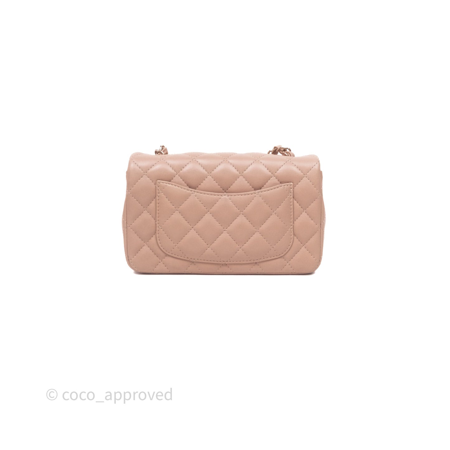 Chanel Mini Rectangular Quilted Beige Lambskin Gold Hardware
