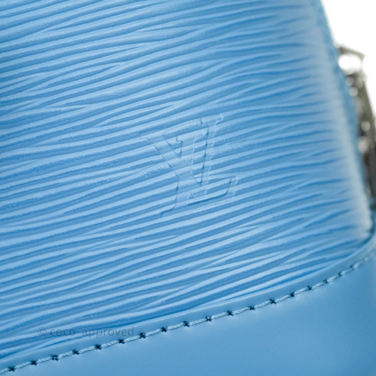 Louis Vuitton Epi Alma BB Blue with Jacquard Strap