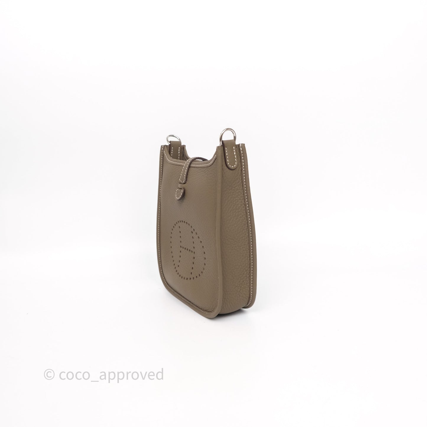 Hermès Mini Evelyne 16 Etoupe 18 Clemence Palladium Hardware