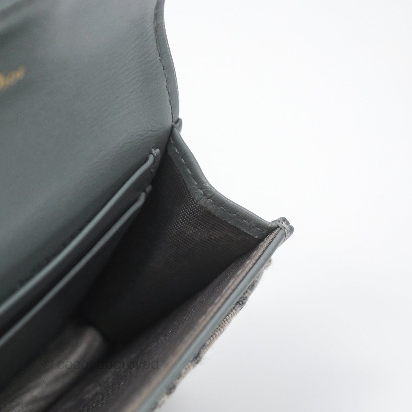 Christian Dior Saddle Bloom Card Holder Gray Dior Oblique Jacquard