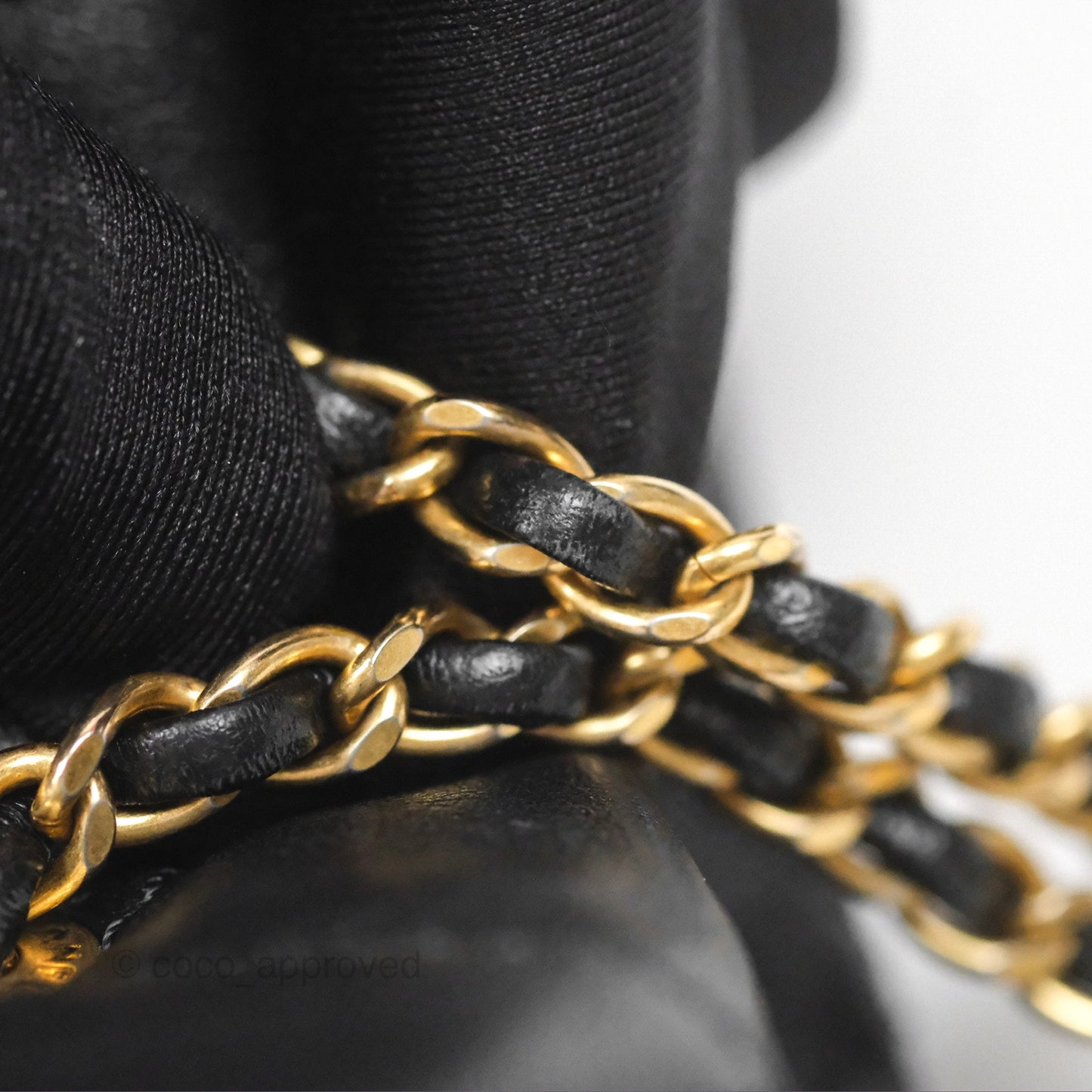 Chanel Quilted My Perfect with Pearl Drawstring Bucket Bag Black Lambskin Aged Gold Hardware