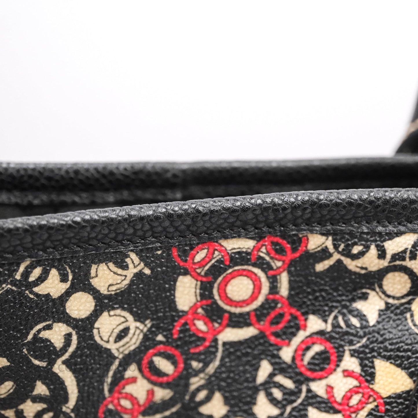Chanel CC Print Logo Tote Bag Black