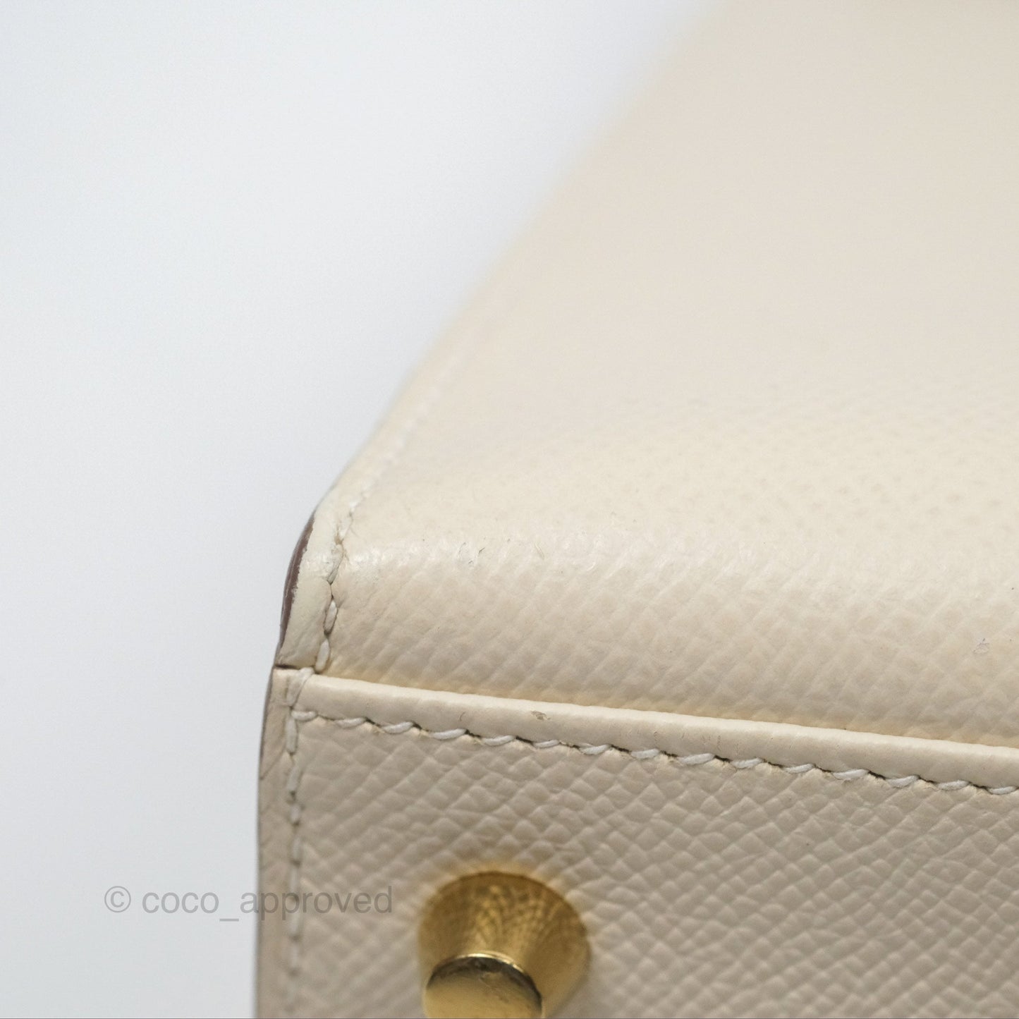 Hermès Kelly 28 Sellier Craie 10 Epsom Gold Hardware