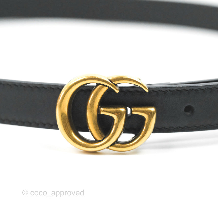 Gucci Calfskin Double GG 20mm Belt 75 30 Black
